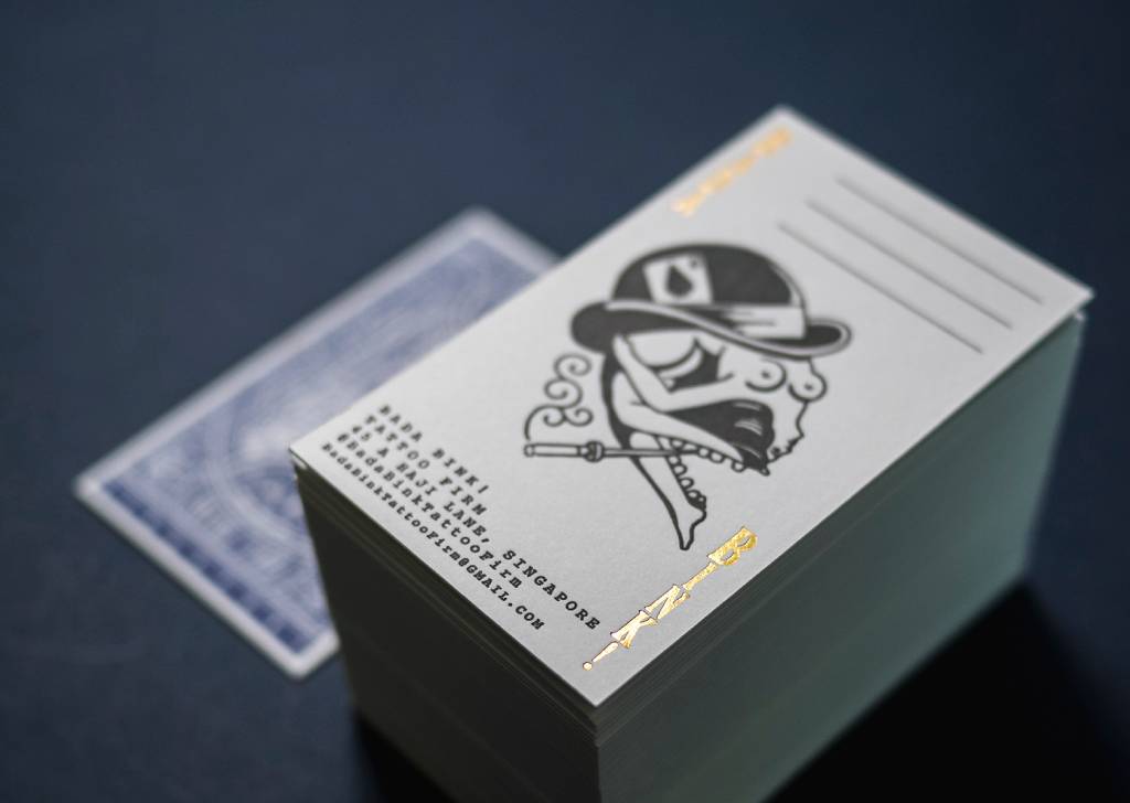 Creative business card idea with a back mimicking the look of a deck of cards - This can be placed inside a custom media kit in Singapore